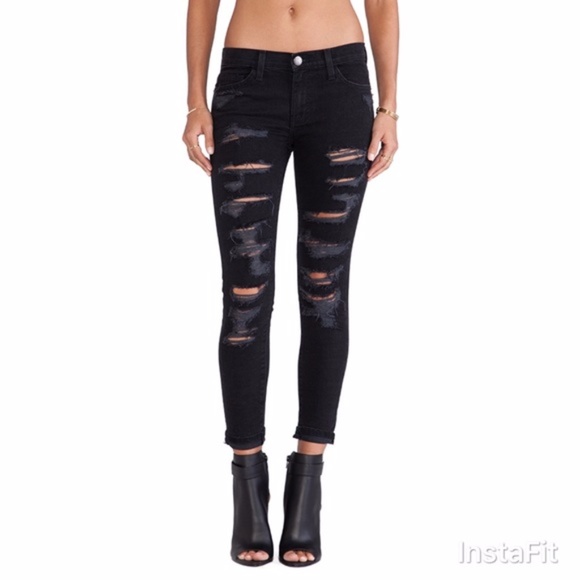 tattered jeans black